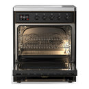 ILVE Majestic III 30-Inch Induction Range with 4 Induction Elements and Solid Door Electric Oven in Glossy Black with Burnished Trim (UMIB30QNR3BKB)