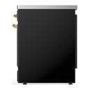 ILVE Majestic III 30-Inch Induction Range with 4 Induction Elements and Solid Door Electric Oven in Glossy Black with Brass Trim (UMIB30QNR3BKG)