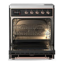 ILVE Majestic III 30-Inch Induction Range with 4 Induction Elements and Solid Door Electric Oven in Glossy Black with Copper Trim (UMIB30QNR3BKP)