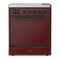 ILVE Majestic III 30-Inch Induction Range with 4 Induction Elements and Solid Door Electric Oven in Burgundy with Burnished Trim (UMIB30QNR3BUB)
