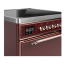 ILVE Majestic III 30-Inch Induction Range with 4 Induction Elements and Solid Door Electric Oven in Burgundy with Copper Trim (UMIB30QNR3BUP)