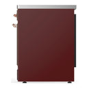 ILVE Majestic III 30-Inch Induction Range with 4 Induction Elements and Solid Door Electric Oven in Burgundy with Copper Trim (UMIB30QNR3BUP)