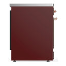 ILVE Majestic III 30-Inch Induction Range with 4 Induction Elements and Solid Door Electric Oven in Burgundy with Copper Trim (UMIB30QNR3BUP)