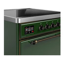 ILVE Majestic III 30-Inch Induction Range with 4 Induction Elements and Solid Door Electric Oven in Emerald Green with Burnished Trim (UMIB30QNR3EGB)