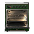ILVE Majestic III 30-Inch Induction Range with 4 Induction Elements and Solid Door Electric Oven in Emerald Green with Burnished Trim (UMIB30QNR3EGB)