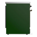 ILVE Majestic III 30-Inch Induction Range with 4 Induction Elements and Solid Door Electric Oven in Emerald Green with Burnished Trim (UMIB30QNR3EGB)