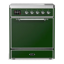 ILVE Majestic III 30-Inch Induction Range with 4 Induction Elements and Solid Door Electric Oven in Emerald Green with Chrome Trim (UMIB30QNR3EGC)