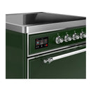 ILVE Majestic III 30-Inch Induction Range with 4 Induction Elements and Solid Door Electric Oven in Emerald Green with Chrome Trim (UMIB30QNR3EGC)