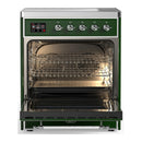 ILVE Majestic III 30-Inch Induction Range with 4 Induction Elements and Solid Door Electric Oven in Emerald Green with Chrome Trim (UMIB30QNR3EGC)