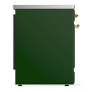 ILVE Majestic III 30-Inch Induction Range with 4 Induction Elements and Solid Door Electric Oven in Emerald Green with Brass Trim (UMIB30QNR3EGG)