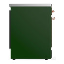ILVE Majestic III 30-Inch Induction Range with 4 Induction Elements and Solid Door Electric Oven in Emerald Green with Copper Trim (UMIB30QNR3EGP)