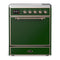 ILVE Majestic III 30-Inch Induction Range with 4 Induction Elements and Solid Door Electric Oven in Emerald Green with Copper Trim (UMIB30QNR3EGP)