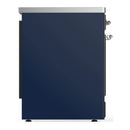 ILVE Majestic III 30-Inch Induction Range with 4 Induction Elements and Solid Door Electric Oven in Mightnight Blue with Chrome Trim (UMIB30QNR3MBC)