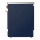 ILVE Majestic III 30-Inch Induction Range with 4 Induction Elements and Solid Door Electric Oven in Mightnight Blue with Copper Trim (UMIB30QNR3MBP)