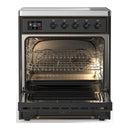 ILVE Majestic III 30-Inch Induction Range with 4 Induction Elements and Solid Door Electric Oven in Matte Graphite with Burnished Trim (UMIB30QNR3MGB)