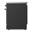 ILVE Majestic III 30-Inch Induction Range with 4 Induction Elements and Solid Door Electric Oven in Matte Graphite with Burnished Trim (UMIB30QNR3MGB)