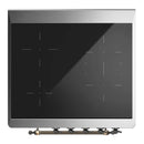 ILVE Majestic III 30-Inch Induction Range with 4 Induction Elements and Solid Door Electric Oven in Matte Graphite with Burnished Trim (UMIB30QNR3MGB)