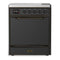 ILVE Majestic III 30-Inch Induction Range with 4 Induction Elements and Solid Door Electric Oven in Matte Graphite with Burnished Trim (UMIB30QNR3MGB)