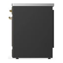 ILVE Majestic III 30-Inch Induction Range with 4 Induction Elements and Solid Door Electric Oven in Matte Graphite with Brass Trim (UMIB30QNR3MGG)