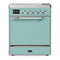 ILVE Majestic III 30-Inch Induction Range with 4 Induction Elements and Solid Door Electric Oven in Mediterranean Mint with Chrome Trim (UMIB30QNR3MMC)
