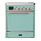 ILVE Majestic III 30-Inch Induction Range with 4 Induction Elements and Solid Door Electric Oven in Mediterranean Mint with Copper Trim (UMIB30QNR3MMP)