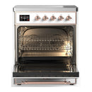 ILVE Majestic III 30-Inch Induction Range with 4 Induction Elements and Solid Door Electric Oven in RAL with Copper Trim (UMIB30QNR3RAP)