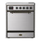 ILVE Majestic III 30-Inch Induction Range with 4 Induction Elements and Solid Door Electric Oven in Stainless Steel with Burnished Trim (UMIB30QNR3SSB)