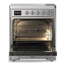 ILVE Majestic III 30-Inch Induction Range with 4 Induction Elements and Solid Door Electric Oven in Stainless Steel with Chrome Trim (UMIB30QNR3SSC)