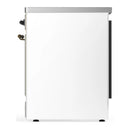ILVE Majestic III 30-Inch Induction Range with 4 Induction Elements and Solid Door Electric Oven in White with Burnished Trim (UMIB30QNR3WHB)