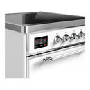 ILVE Majestic III 30-Inch Induction Range with 4 Induction Elements and Solid Door Electric Oven in White with Chrome Trim (UMIB30QNR3WHC)