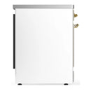 ILVE Majestic III 30-Inch Induction Range with 4 Induction Elements and Solid Door Electric Oven in White with Brass Trim (UMIB30QNR3WHG)