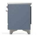 ILVE Majestic III 36-Inch Induction Range with 6 Induction Elements and Triple Glass Door Electric Oven in Blue Grey with Chrome Trim (UMIB36NR3BGC)