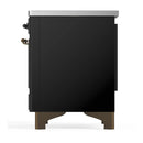 ILVE Majestic III 36-Inch Induction Range with 6 Induction Elements and Triple Glass Door Electric Oven in Glossy Black with Burnished Trim (UMIB36NR3BKB)