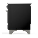 ILVE Majestic III 36-Inch Induction Range with 6 Induction Elements and Triple Glass Door Electric Oven in Glossy Black with Chrome Trim (UMIB36NR3BKC)
