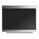 ILVE Majestic III 36-Inch Induction Range with 6 Induction Elements and Triple Glass Door Electric Oven in Glossy Black with Chrome Trim (UMIB36NR3BKC)