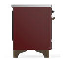 ILVE Majestic III 36-Inch Induction Range with 6 Induction Elements and Triple Glass Door Electric Oven in Burgundy with Burnished Trim (UMIB36NR3BUB)