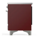 ILVE Majestic III 36-Inch Induction Range with 6 Induction Elements and Triple Glass Door Electric Oven in Burgundy with Chrome Trim (UMIB36NR3BUC)
