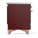 ILVE Majestic III 36-Inch Induction Range with 6 Induction Elements and Triple Glass Door Electric Oven in Burgundy with Copper Trim (UMIB36NR3BUP)