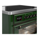 ILVE Majestic III 36-Inch Induction Range with 6 Induction Elements and Triple Glass Door Electric Oven in Emerald Green with Burnished Trim (UMIB36NR3EGB)