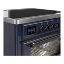 ILVE Majestic III 36-Inch Induction Range with 6 Induction Elements and Triple Glass Door Electric Oven in Mightnight Blue with Burnished Trim (UMIB36NR3MBB)