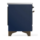 ILVE Majestic III 36-Inch Induction Range with 6 Induction Elements and Triple Glass Door Electric Oven in Mightnight Blue with Burnished Trim (UMIB36NR3MBB)