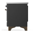 ILVE Majestic III 36-Inch Induction Range with 6 Induction Elements and Triple Glass Door Electric Oven in Matte Graphite with Burnished Trim (UMIB36NR3MGB)