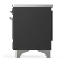 ILVE Majestic III 36-Inch Induction Range with 6 Induction Elements and Triple Glass Door Electric Oven in Matte Graphite with Chrome Trim (UMIB36NR3MGC)