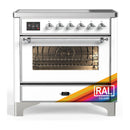 ILVE Majestic III 36-Inch Induction Range with 6 Induction Elements and Triple Glass Door Electric Oven in RAL with Chrome Trim (UMIB36NR3RAC)