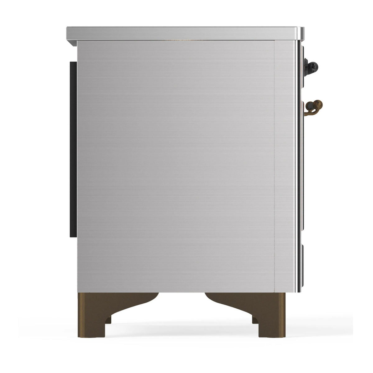 Stainless range rear section with side handles and back panel