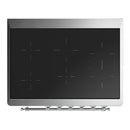 ILVE Majestic III 36-Inch Induction Range with 6 Induction Elements and Triple Glass Door Electric Oven in Stainless Steel with Chrome Trim (UMIB36NR3SSC)