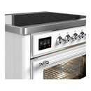 ILVE Majestic III 36-Inch Induction Range with 6 Induction Elements and Triple Glass Door Electric Oven in White with Chrome Trim (UMIB36NR3WHC)