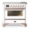 ILVE Majestic III 36-Inch Induction Range with 6 Induction Elements and Triple Glass Door Electric Oven in White with Copper Trim (UMIB36NR3WHP)