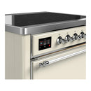 ILVE Majestic III 36-Inch Induction Range with 6 Induction Elements and Solid Door Electric Oven in Antique White with Chrome Trim (UMIB36QNR3AWC)