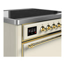 ILVE Majestic III 36-Inch Induction Range with 6 Induction Elements and Solid Door Electric Oven in Antique White with Brass Trim (UMIB36QNR3AWG)